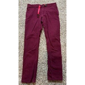 Topo Designs Pants Womens Medium 30x29 Red Belted Buckle Pockets Outdoor Logo